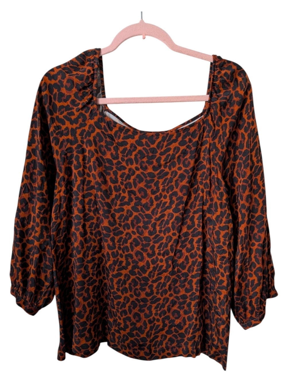 J Jill Leopard Print Long Sleeve Blouse Size Large - Picture 3 of 6